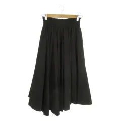 ミラオーウェン Mila Owen スカート 0 黒 ブラック フレア ヘムライン 変形 ハイウエスト /MN36 ■ECD001