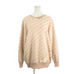 エイミーイストワール eimy istoire パイルニットトレーナー 長袖 ロゴ 総柄 F ピンク /AH4 ■ECD001