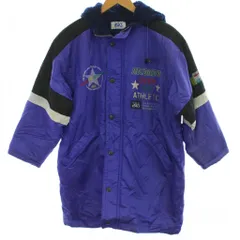 アシックス asics 子ども服（男の子用） ベンチコート JL 青 ブルー 長袖 フード付き ロゴ刺繍 /GG ■ECD001