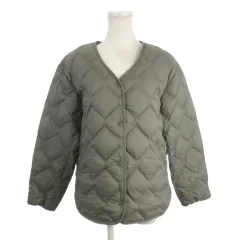 ユニクロ UNIQLO ウルトラライトダウン ダウンジャケット ノーカラー ポーチ付き M 緑 グリーン /AH9 ■ECD001