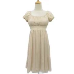 レストローズ L'EST ROSE ワンピース 2 ベージュ 半袖 パフスリーブ リボンベルト付き ミニ丈 /HO63 ■ECC001