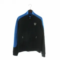 エンポリオアルマーニ EMPORIO ARMANI トラックジャケット 背抜き ハイネック ジップアップ ロゴ M 黒 青