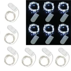 イルミネーションライトストリングライト 2ｍ20個LEDライト 室内 アウトドア クリスマス ハロウィン 誕生日 パーティー ウェディング フェアリーライト 防水 装飾 電池式 銅線 ワイヤーライト (ホワイト)