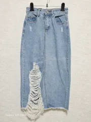 ダメージ デニム スカート
