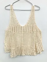 タンクトップ S アイボリー 無地 カップなし