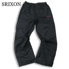 SRIXON スリクソン ゴルフ 通年 ロゴ★ 撥水 ストレッチ イージー ウインドブレーカー パンツ Sz.L メンズ 黒のサムネイル
