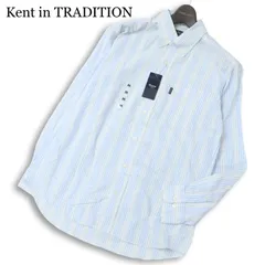 【新品 未使用】 Kent in TRADITION ケント 春夏 シアサッカー★ ストライプ 長袖 ボタンダウン シャツ Sz.M メンズ