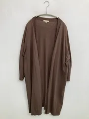 studio CLIP スタディオクリップ カーディガン/ボレロ F ブラウン コットン 無地 ロング丈 長袖
