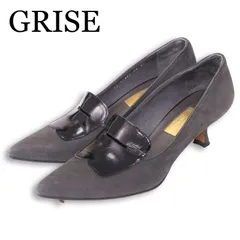 Le Talon GRISE ル タロン グリーズ 通年 5cm レザーポインテッド モチーフ パンプス Sz.23 レディース 灰