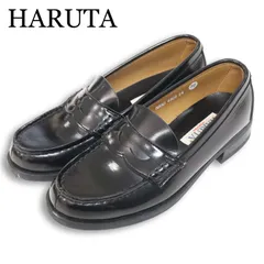 HARUTA ハルタ 4505 通年★ コイン ローファー Sz.24 レディース 黒 通学