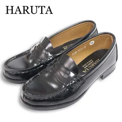 【美品】HARUTA ハルタ 4514 通年★ コイン ローファー ハルタローファー Sz.22 レディース 黒 通学