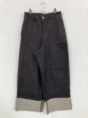 JC official デニムパンツ XS ブラック クロップド・半端丈 無地 ワイド・ルーズ ストレート レギュラー リジッド・ワンウォッシュ