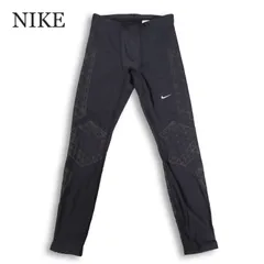 NIKE ナイキ 通年★ ストレッチ プリント 幾何学柄 ランニング タイツ パンツ Sz.M メンズ 黒