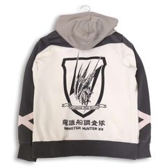 MONSTER HUNTER XX CAPCOM 몬스터 헌터 캡콤 연중 지퍼 업 전환 백 프린트 파커 Sz.M 남성