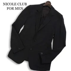 NICOLE CLUB FOR MEN ニコルクラブ フォーメン 春夏 シアサッカー★ テーラード ジャケット Sz.48 メンズ 黒