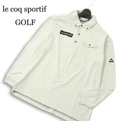 le coq sportif GOLF ルコック ゴルフ 通年 ロゴ刺繍★ 長袖 ボタンダウン ポロシャツ Sz.LL メンズ 大きいサイズ