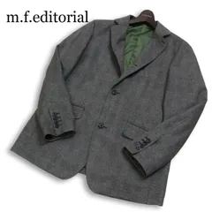 m.f.editorial タカキュー 秋冬 総裏★ グレンチェック テーラード ジャケット Sz.L メンズ グレーのサムネイル