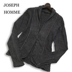 JOSEPH HOMME ジョセフ オム 春夏 麻 リネン100%★ ショールカラー ニット カーディガン Sz.46 メンズ 灰 グレー