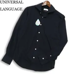 【新品 未使用】 UNIVERSAL LANGUAGE ユニバーサルランゲージ 春夏 Traveller 吸汗速乾★ 長袖 シャツ Sz.M メンズ ネイビー