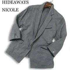 HIDEAWAYS NICOLE ハイダウェイ ニコル 春夏 ドット使い★ スリム 7分袖 テーラード ジャケット Sz.50 メンズ グレー