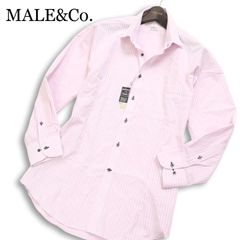 【新品 未使用】 MALE&Co. タカキュー 通年★ 形態安定 ストライプ 7分袖 シャツ Sz.3L メンズ 大きいサイズ 特大