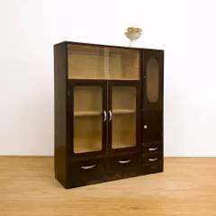 木製　ガラス棚　収納棚　レトロ家具　高さ約115.5㎝　M097　古道具　ビンテージ　アンティーク
