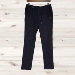 A1196 エドウィン EDWIN カジュアルパンツ ズボン(S) ネイビー ストライプ 総柄 綿/コットン