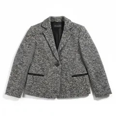バジーレベントット BASILE28 ジャケット ツイード素材 一つボタン サイドポケット 黒 白 9サイズ 996167のサムネイル