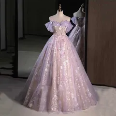 カラードレス高級感あふれ　ロングドレスパーティー成人式　結婚式　演奏会編み上げ式ボリュームありXS-XXXL