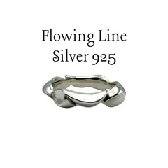 【波打つ曲面】ウェーブ Silver 925 刻印 Design Ring シルバー ヴィンテージ デザイン リング 15号 ユニセックス ミニマル シンプル