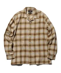 BEAMS PLUS Open Collar Ombre オンブラチェック　シャツ　オープンカラーシャツ