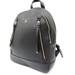 ✨新品✨ MICHAEL KORS マイケルコース ブルックリン ミディアム ペブルドレザー バックパック メンズ レディース ユニセックス 黒 ゴールド金具