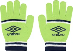 アンブロ umbro サッカー ジュニアニットグローブ 手袋 キッズ 子供 練習 トレーニング 部活動 クラブ サークル 学校 体育 授業 登下校 冬 スポーツ観戦 試合観戦 普段使い UUDYJD55 LMNV ライム×ネイビーのサムネイル