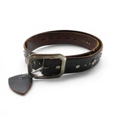 HTC EMBOSSED LEATHER RHINESTONE BELT サイズ34 エイチティーシー エンボス レザー ラインストーン ベルト スタッズ 大名店