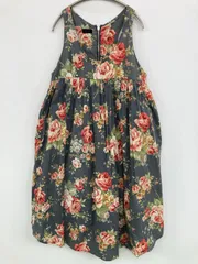 apart by lowrys アパートバイローリーズ ワンピース F グレー コットン 花柄・ボタニカル柄 袖なし ひざ丈 フレア
