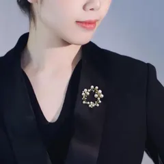 サークルブローチ　パールブローチ