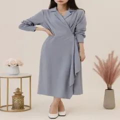 アシンメトリーフリル テーラード KARA ラップ ロング丈ワンピース