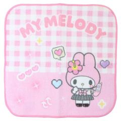 【ハンドタオル　新品】マイメロディ　ハンカチタオル　スクール柄　サンリオ　入園　入学