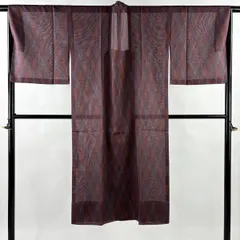 【美品】 道行 身丈129.5cm 裄丈68.5cm L 和装コート 角衿 やまと 花唐草 斜め格子 ぼかし 紫 正絹 名品 【中古】