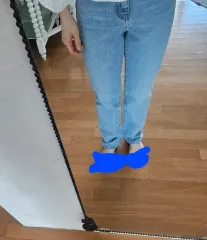 タグ付き新品ストレート中ライトブルーデニム