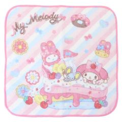 【ハンドタオル　新品】マイメロディ　ハンカチタオル　ケーキ柄　サンリオ　入園　入学