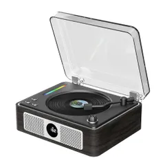 CDプレーヤー Bluetooth受信/送信 レトロ 充電式 ステレオスピーカー内蔵 CDプレイヤー 卓上置き 一機多用 木製の環境に優しいシェル USB/光ケーブル対応/AUX ポータブル リモコン付き ノイズリダクション 、音楽再生/部屋にインテリアと★m