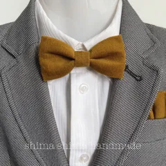 蝶ネクタイ　入学式　入園式　卒業式　卒園式　コーデュロイベビーから大人の方まで★Lサイズ　Aタイプ