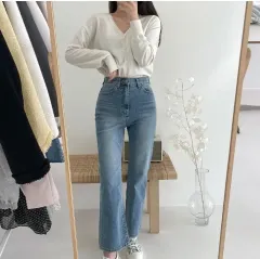 GIRLSRECIPE デニム ブーツカット パンツ