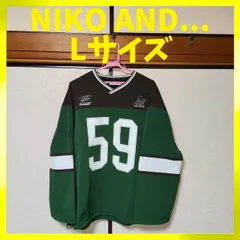 niko and... ニコアンド 配色ゲームシャツ ナイロンジャケット プルオーバー 緑 グリーン 黒 ブラック 白 ホワイト メンズ Lサイズ