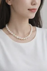 淡水パールネックレス淡水バロックネックレスNO25-2507