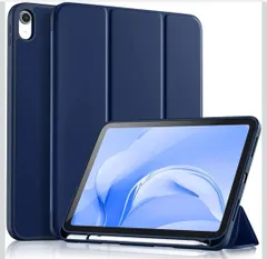 ★iPad a16 ケース 2025モデル - 11/10.9インチ 三つ折りスタンド ペンシル収納ホルダー付き 軽薄 軽量 オートスリープ機能対応 耐衝撃 対応iPad 10世代 ケース ブルー