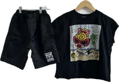  【美品】HYSTERIC MINIヒステリックミニ　Tシャツハーフパンツセット　ブラック　キッズ　140サイズ【Z1813】