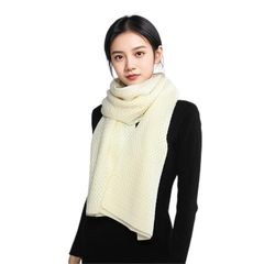 [RIIQIICHY] マフラーレディース編みニットマフラーストール 厚手 大判 シンプル 無地 冷房対策 ひざ掛け 誕生日プレゼント クリスマスプレゼントアイボリー