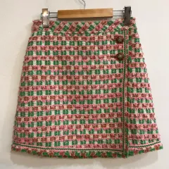 ハン・エスジェイワイピ・チェック・ツイード・ミニ・ラップスカート 55